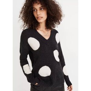 Madewell Dotted Bartlett V-neck Pullover Sweater